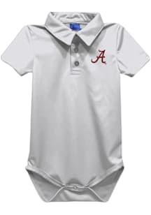 Vive La Fete Alabama Crimson Tide Baby White Team Short Sleeve One Piece Polo