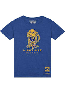 Mitchell and Ness Milwaukee Brewers Blue Cold One Short Sleeve T Shirt