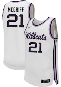 Mens K-State Wildcats White Nike NIL Name And Number Basketball Jersey