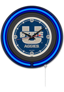Utah State Aggies Double Neon Wall Clock