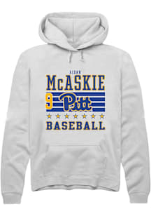Aidan McAskie Rally Mens White Pitt Panthers NIL Striped Player Hood