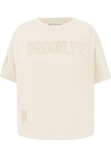 Pro Standard Brooklyn Nets Girls White Neutral Short Sleeve Fashion T-Shirt