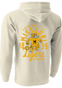 Missouri Tigers Mens Oatmeal Mascot Overlay Long Sleeve Hoodie