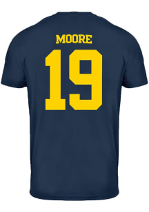 Rod Moore  Mens Navy Blue Michigan Wolverines Football Name And Number Player T Shirt