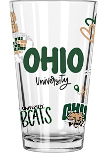 Ohio Bobcats 16oz Pint Glass - Green