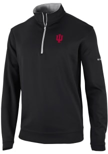 Mens Indiana Hoosiers Black Columbia Wickham Hills Qtr Zip Pullover