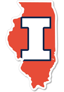 Orange Illinois Fighting Illini 2&quot; State Logo Dizzler Stickers