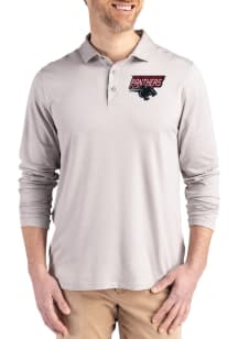 Cutter and Buck Clark Atlanta University Mens Grey Coastline Long Sleeve Polo Shirt
