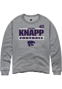 Dalton Knapp Rally Mens Graphite K-State Wildcats NIL Stacked Box Player Crew