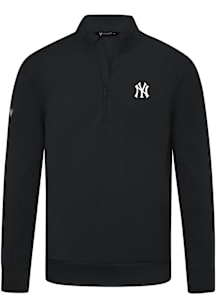 Levelwear New York Yankees Mens Black Upright Insignia 2.0 Long Sleeve Qtr Zip Pullover