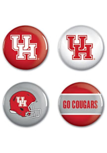 Houston Cougars 4 Pack Button - Red