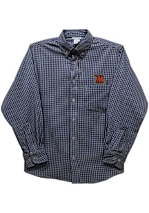 Vive La Fete Morgan State Bears Toddler Blue Gingham Long Sleeve Polo