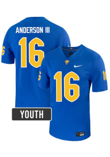 Jesse Anderson lll Nike Youth Blue Pitt Panthers NIL Name And Number Football Jersey Jersey