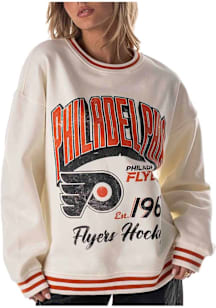 Philadelphia Flyers Womens White Baggy Crew Sweatshirt