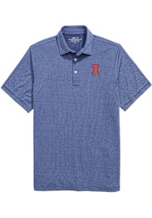 Vineyard Vines Illinois Fighting Illini Mens Grey St. Jean Stripe Short Sleeve Fashion Polo