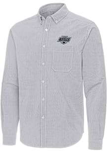 Antigua Los Angeles Kings Mens Ash Porter Long Sleeve Dress Shirt