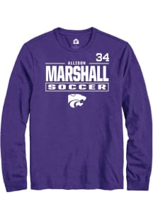 Allison Marshall Mens Purple K-State Wildcats NIL Stacked Box Long Sleeve Player T Shirt