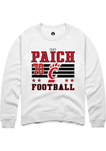 Cray Paich Cincinnati Bearcats Mens White NIL Striped Player Crew