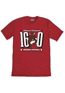 Indiana Hoosiers Crimson 2025 College Football National Champions 16-0 Bison Short Sleeve Fashion..