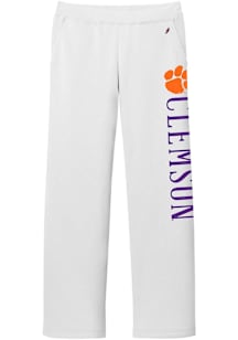 Clemson Tigers Womens Reverse Fleece White Sweatpants