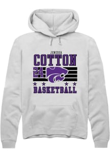 Jenessa Cotton Rally Mens White K-State Wildcats NIL Striped Player Hood