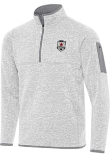 Antigua Sacramento Republic FC Mens Grey Fortune Long Sleeve Qtr Zip Pullover
