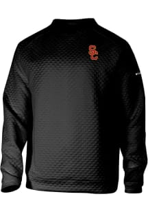 Mens USC Trojans Black Columbia Finder Crew Sweatshirt