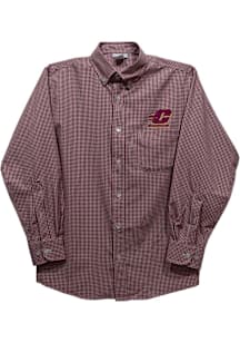 Vive La Fete Central Michigan Chippewas Toddler Maroon Gingham Long Sleeve Polo