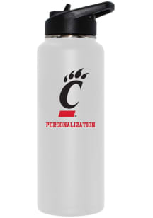 White Cincinnati Bearcats Personalized 34oz Quencher Stainless Steel Bottle