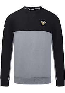 Levelwear Pittsburgh Penguins Mens Black Legacy Embroidered 3D Patch Long Sleeve Crew Sweatshirt