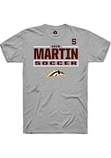 Drew Martin Western Michigan Broncos Grey NIL Stacked Box Short Sleeve Player T Shirt