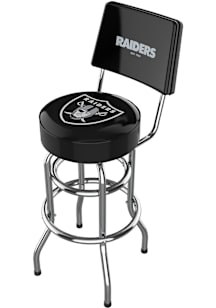 Las Vegas Raiders Chrome Barstool w/ Black Pub Stool - Silver