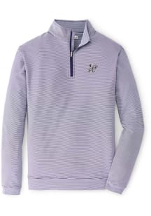 Mens Purple K-State Wildcats Perth Sugar Stripe Willie Qtr Zip Pullover