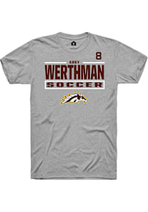 Abby Werthman Western Michigan Broncos Grey NIL Stacked Box Short Sleeve Player T Shirt