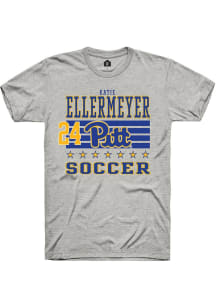 Katie Ellermeyer Rally Mens Ash Pitt Panthers NIL Striped Player T Shirt