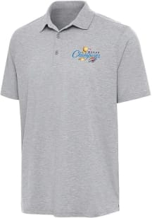 Antigua Oklahoma City Thunder Mens Grey 2025 Finals Champions Par 3 Short Sleeve Polo