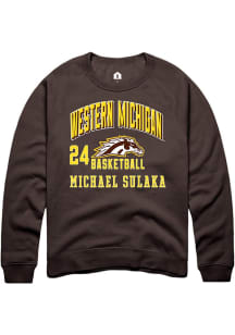 Michael Sulaka Rally Mens Brown Western Michigan Broncos NIL Arch Logo Player Crew