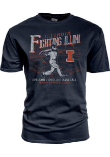 Illinois Fighting Illini Big Ten Baseball Short Sleeve T Shirt - Navy Blue