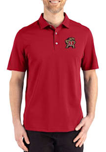 Cutter and Buck Maryland Terrapins Mens Red Advantage Refresh Short Sleeve Polo