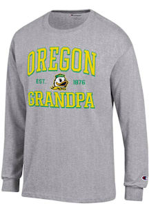 Champion Oregon Ducks Grey Est. Date Grandpa Jersey Long Sleeve T Shirt