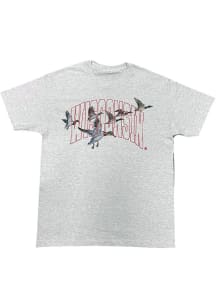 Wisconsin Badgers Birds Short Sleeve T Shirt - Grey