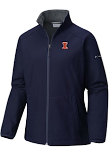 Columbia Illinois Fighting Illini Womens Navy Blue Heat Seal Kruser Ridge Light Weight Jacket