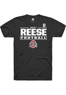 Arvell Reese Rally Mens Black Ohio State Buckeyes NIL Stacked Box Player T Shirt