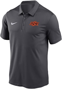 Nike Oklahoma State Cowboys Mens Anthracite Victory Logo Short Sleeve Polo