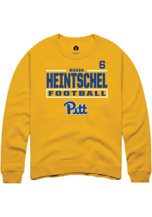 Mason Heintschel Rally Mens Gold Pitt Panthers NIL Stacked Box Player Crew