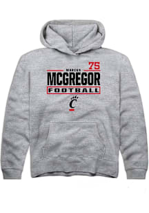 Marcus McGregor Rally Cincinnati Bearcats Youth NIL Stacked Box Long Sleeve Player Hoodie Grey