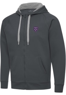 Antigua Louisville City FC Mens Charcoal Victory Long Sleeve Full Zip Jacket