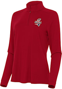Antigua New England Patriots Womens Red 2025 AFC Champions Intent Qtr Zip