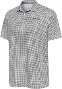 Mens Purdue Boilermakers Black Antigua Breeze Short Sleeve Polo Shirt