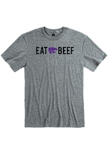 Rally K-State Wildcats Dark Grey Eat Beef Short Sleeve Fashion T Shirt